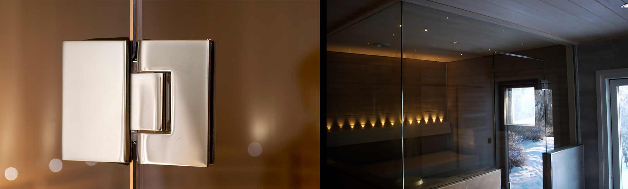 Saunan lasiseinät Raumalla